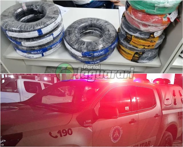 PM recupera cabos furtados de obra de colégio estadual no distrito de Pilar
